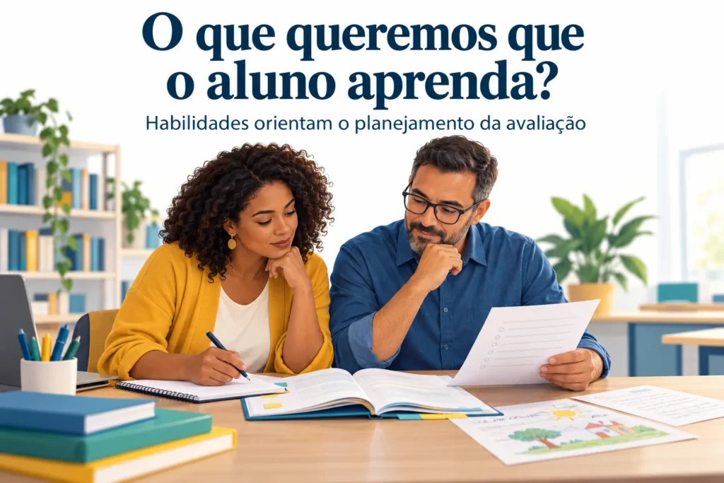 Educadores planejam uma avaliação considerando as aprendizagens esperadas dos alunos